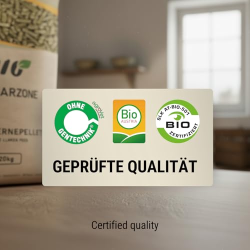 Agrarzone Bio Luzernepellets 20 kg - 100% Bio-Qualität - Premium Luzernecobs als Raufutterersatz - Eiweißreiche Luzerne Cobs für Pferdefutter, Ziegen, Hühner & Kleintiere