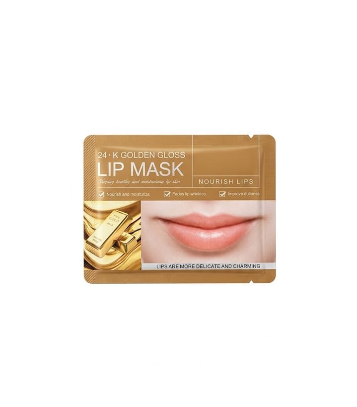 24K Gold Hydrogel Lip Mask Pack of 1 |Collagen Mask With Moisture Essence for Dry & Dark Lips - Reduces Tan, Softens & Smoothens - For Ageing Wrinkle Lips-image-38