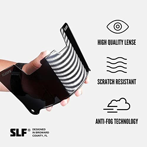 Sleefs Football Helment Visor [Black Diamond] - Tinted Professional Football Visor/Shield - Fits Youth & Adult Helmets - Includes Quick Visor Clips + Microfiber Travel Bag #TOP3