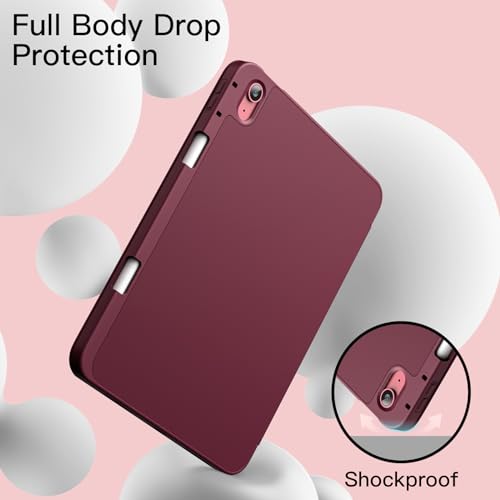 Image of JETech Cover Case for iPad (A16) 11th /10th Generation (2025 /2022) with Pencil Holder, Slim Tablet Cover with Soft TPU Back, Auto Wake /Sleep (Wine)