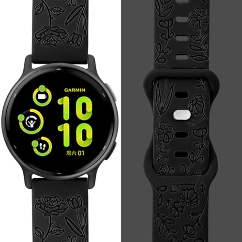 Correa deportiva floral compatible con Garmin 20mm miniatura 3