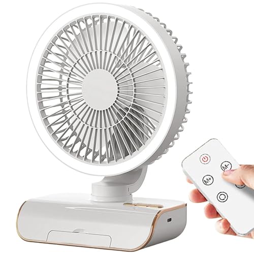Image of Zemic 4000mAh High Speed ๐๐๐๐ก๐๐ซ๐ ๐๐๐๐ฅ๐ Table Fan for Home, ๐๐ฌ๐๐ข๐ฅ๐ฅ๐๐ญ๐ข๐ง๐ ๐๐๐ง with ๐๐๐ ๐๐ข๐ ๐ก๐ญ | ๐๐๐ ๐๐๐ซ๐ฌ๐จ๐ง๐๐ฅ Fan, ๐๐๐ฆ๐จ๐ญ๐ Control ๐ ๐๐ฉ๐๐๐ (White)