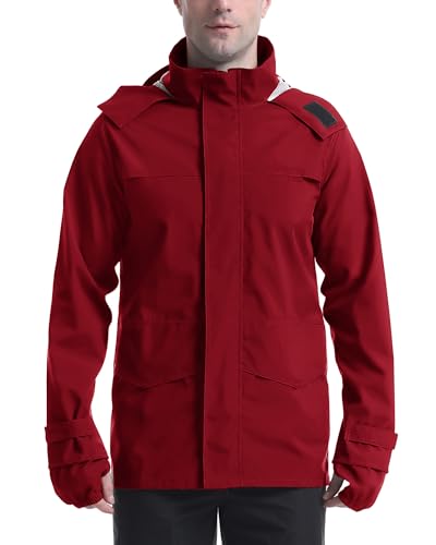 iCreek Rain Jacket Men's Lightweight with Hood Packable Waterproof Raincoat Breathable Antistorm Jacket Windbreaker