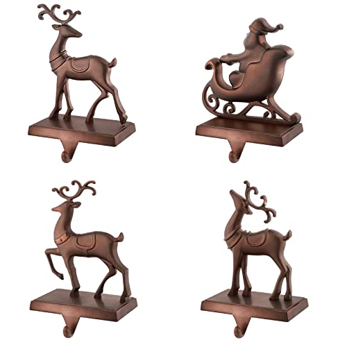 MCEAST-Set-of-4-Christmas-Stocking-Holders-Santa-and-Reindeer-Mantle-Stocking-Hangers-Metal-Christmas-Hanging-Hooks-Safety-Hanger-Grips-for-Fireplace-Decoration-Black MCEAST Set of 4 Christmas Stocking Holders Santa and Reindeer Mantle Stocking Hangers Metal Christmas Hanging Hooks Safety Hanger Grips for Fireplace Decoration Black