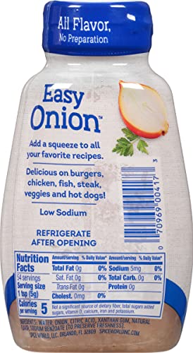 Spice World Easy Onion, 9.5 Ounce Squeeze Bottle, Ready to Use Minced Onion, No Chopping, No Tears All Squeezable Onion - Thumbnail 2