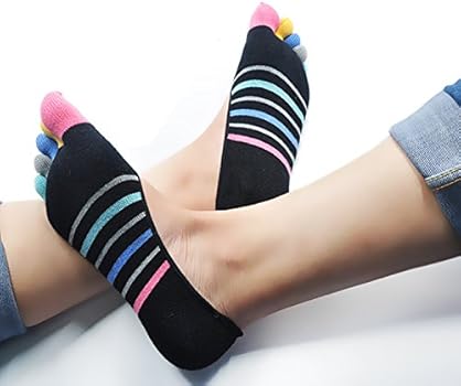Zhiyao Sokken dames vrouwen onzichtbare yoga sport antislip open teensokken halve grip hiel five vinger sokken kleurrijke heren sokken, muntgroen, One Size