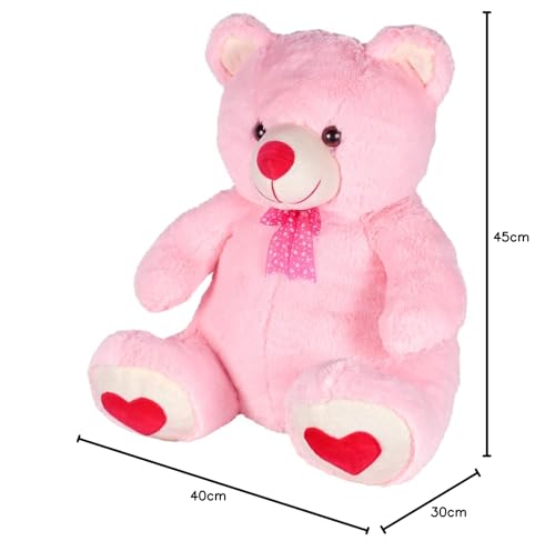 Image of Ultra 18 Inch Teddy Fully Stuffed Soft Premium Plush Toy for Kids in Pink | Snuggling and Playtime | Animal Toy | Birthday Gift | Anniversary | Christmas | Diwali | Home Decor