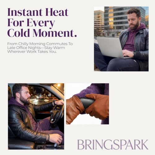 BringSpark Magnetic Rechargeable Hand Warmers, Black | Portable Electric Handwarmers, Instant Heat, Smart Auto-Stepdown, 3 Temp Levels, 8H Battery, Perfect Mens Gifts for Christmas - image 4