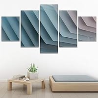SIGNWIN 5 Panel Canvas Wall Art Modern Art Abstract Closeup Cool Line Minimalism Minimalist Multicolor for Home Decorations Ready to Hang - 60