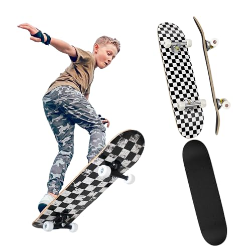 DMG Skateboard Skateboards for Beginners 31 x 8 Complete Standard Skate Boards 7 Layers Canadian Maple Pro Skateboards Longboard Skate Boards for Beginners Kids Boys Girls Adults Youth
