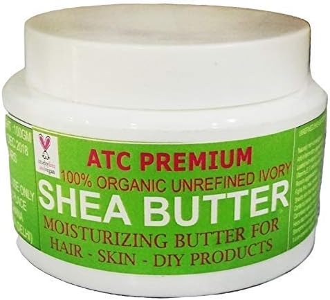ATC Premium 100% Organic-Unrefined Ivory Shea Butter, 100 Gm (product of Ghana, Africa)