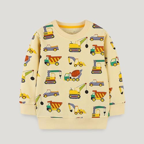 Unisex Child Full Zip Hoodie Sweatshirt Toddler Boys Sweatshirts Patterned Long Sleeve Pullover (Yellow, 1-2 Years)3