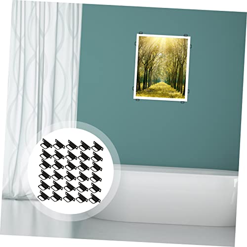 Image of 100pcs Shaped Picture Frame Hangers Easy Install Photo Hanging Hardware for Wall Art Suitable for Framed Pictures Posters and More