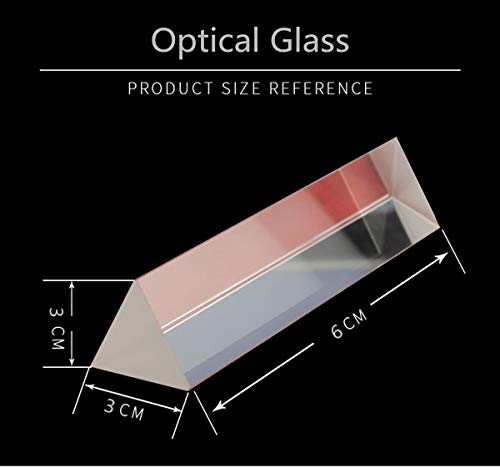 ADWIKOSO 6CM Prisma Kristall Optisches Glas Dreieckige Fotografie Prisma Prisma Regenbogen Spektrum Experimente Glas K9 Kristall mit Reinigungstasche (60mm/2,5 Zoll)