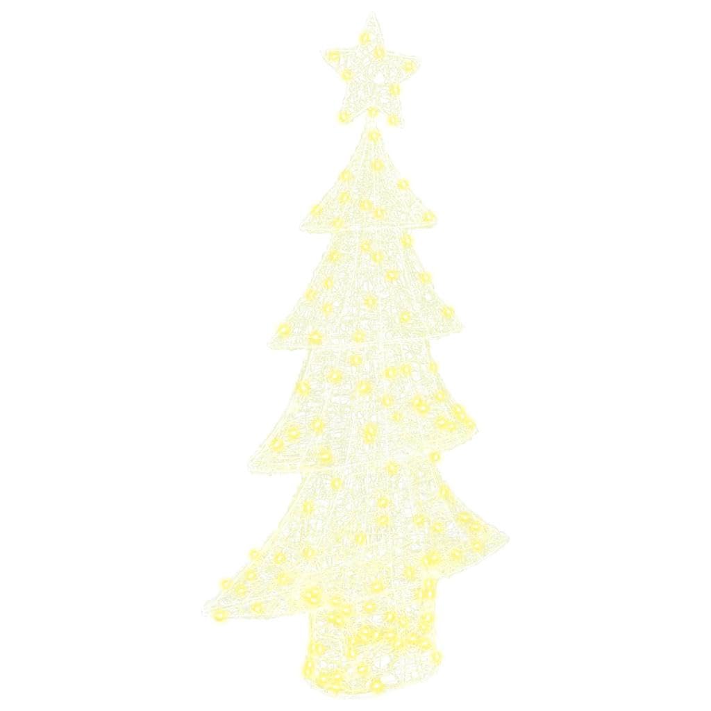 Akrylowa choinka 150 cm z 160 diodami LED w kolorze ciepłej bieli, gwiazda 3D, zasilana przez USB, nowoczesna dekoracja do świątecznych wnętrz