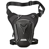 Eulihent Marsupio da Gamba Moto Impermeabile Tattico Borsa Cosciale Multifunzionale per Uomo Donna con Tasca Regolabile per Ciclismo Escursionismo Campeggio e Sport (Nero)(Version B)