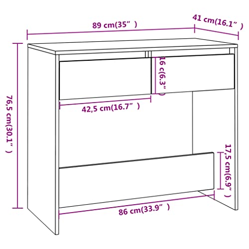 Mesa consola Sonoma gris de madera con cajones como estante de salon 3