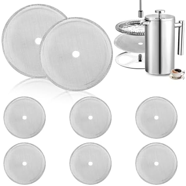 French Press 8 sztuk zapasowych filtrów do ekspresu do kawy, filtr wymienny, sitko ze stali nierdzewnej, zamiennik do zaparzacza 1000 ml