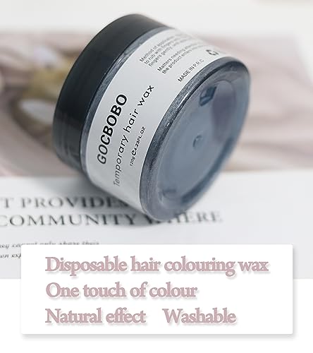 GOCBOBO Cire Colorante Cheveux Une Fois Temporaire Lavable Gris Cire de Couleur de Cheveux Hommes et Femmes DIY Cire Capillaire Colorée Convient aux Faire la Fête Déguisements Halloween 4,23 Oz – vue 3