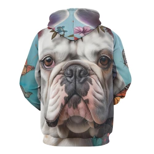 Pullover chien fleur papillon idéal pour vos balades décontractées en taille S - 5