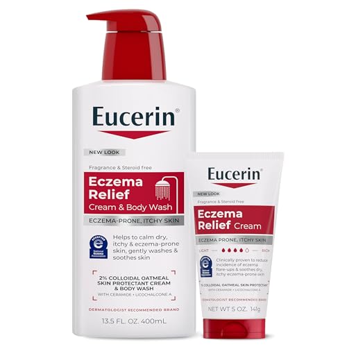 Eucerin Eczema Relief Complete Care Bundle With Eucerin Eczema Relief Body Wash 13.5 FL OZ and Body Cream 5 OZ
