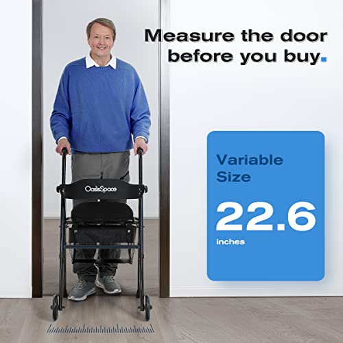 Oasisspace 2 Wheeled Rollator Walker With Seat,6” Front Wheels Walker For Senior,Adult Walker With Backrest & Storage Bag #TOP4
