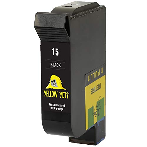 Yellow Yeti Rigenerata 15 Cartuccia d'Inchiostro Nero per HP Deskjet 3810 3820 815c 916c 920c 940c 948c Officejet 5105 5110 V30 V40 V45 PSC 2120 700 720 750 760 900 950 Copier 310 Fax 1230