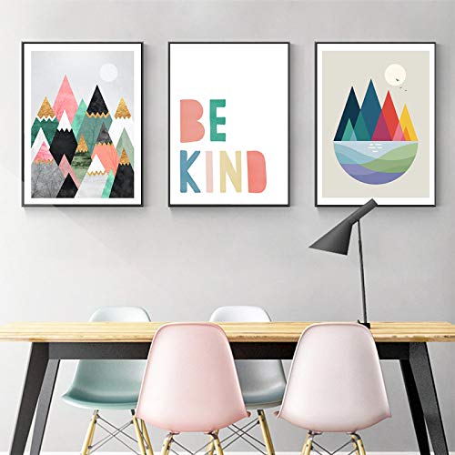 Décor à la maison poétique avec affiche arc-en-ciel | Trois toiles douces 50x70cm