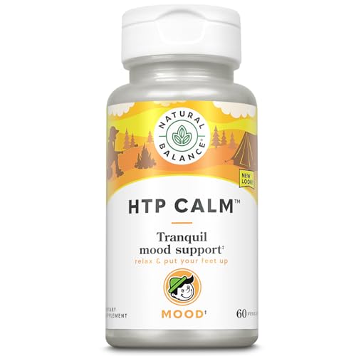 Image of Natural Balance HTP Calm | Herbal Supplement Helps Support Mood, Relaxation & Stress | Vitamin B-6, Kava Kava & St. Johns Wort | 60 Capsules | Tranquil mood support formula with 5-HTP, vitamin B6 and botanicals for daily wellness.