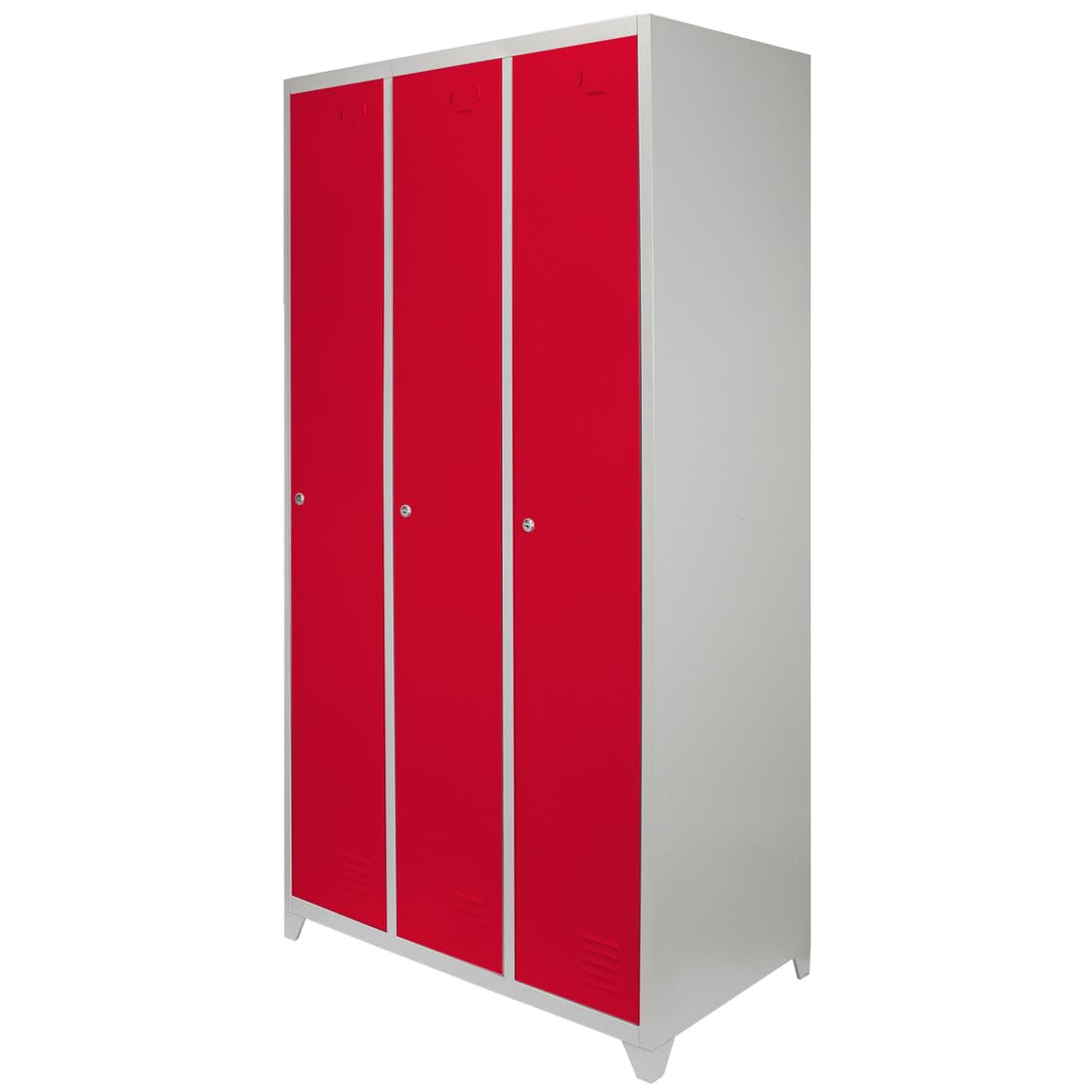 Casier Métallique Rouge et Gris 1 Porte 180x90x50 cm pour Vestiaires Gym École Bureau