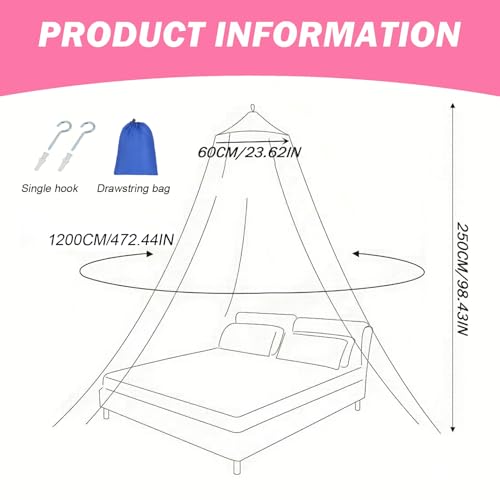 Ciel de lit princesse colorée et moustiquaire dôme pliable extra large - 4