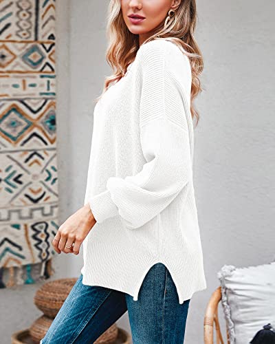 Imily Bela Womens Oversized Tunic Sweaters Fall Slouchy Long Sleeve Ribbed Knit Side Slit Pullover Jumper3