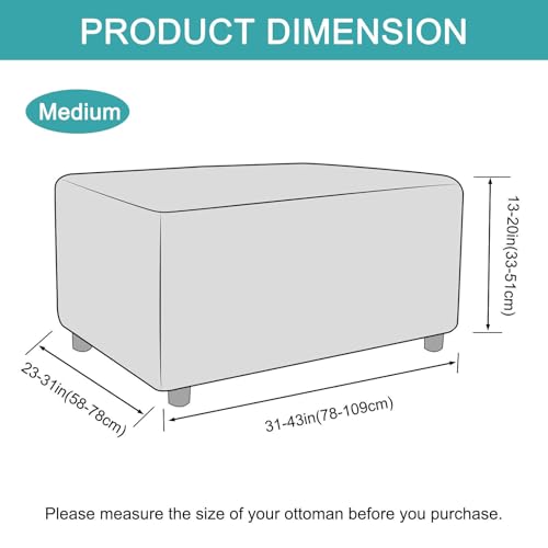 Funda otomana elástica lavable que elimina manchas del reposapiés 4