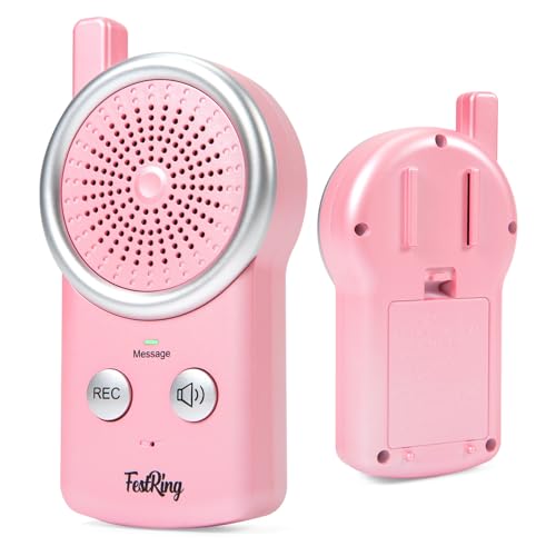 50 Seconds Voice Recorder with Playback, Kids Toy Voice Recorder, Simple Digital Recorder for Quick Note-Taking, Small 2-Button Dictaphone for Toddlers/Seniors - Pink