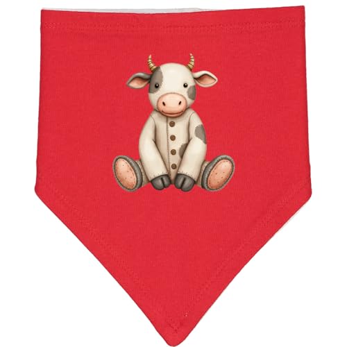 inktastic Vintage Knitted Plush Cow Baby Bandana Bib