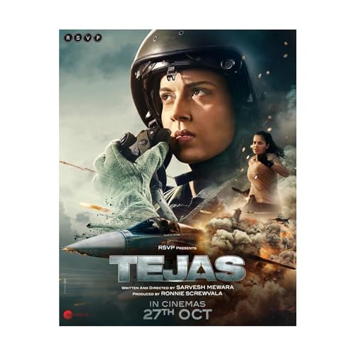 Cinematic Studio: Original Tejas Bollywood Movie Poster - Officially Licensed | 24x36 Inches | Premium Glossy Paper | Perfect for Home Decor