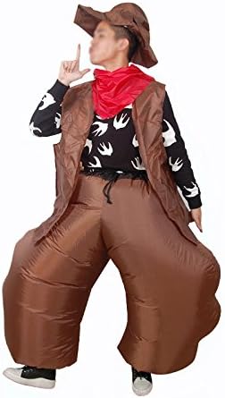 Amazon コスプレ ハロウィン カウボーイ 着ぐるみ 空気充填 膨らむ 衣装セット 変装 仮装 大人用 面ホワイトグッズ ジョークグッズ もまね クリスマス プレゼント イベント パーティー Usb携帶充電サポートです ブラウン Cowboy 19 コスプレ 仮装 通販
