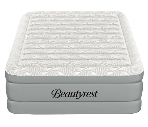 Beautyrest Luxaire, Queen Size Luxury Air Mattress, 20 Inch Height with Cool Vent Top, Smart Auto Shut-Off Pump, Puncture Resistant Ever Firm Fabric with Edge Support
