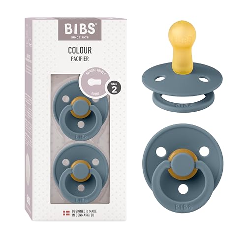 Image of BIBS Pacifiers Colour Collection | Natural Rubber Baby Pacifier | Set of 2 BPA-Free Soothers | Made in Denmark | 6+ Months (Pack of 2) | Petrol Blue