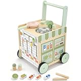 Andador Madera Bebé, 9 en 1 Andadores para Bebes con Juguetes Montessori, Caminador Bebé, 9 Actividades Interactivas, Juguetes para Bebés de seis Meses en Adelante, para la Educación Infantil Temprana