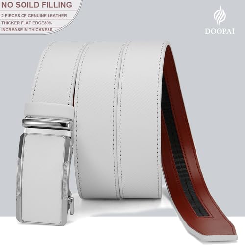 DOOPAI Men's Adjustable Ratchet Belt - Black Leather Dress Belt for Men, Customizable Fit, Easy to Use, Maximum Durability2