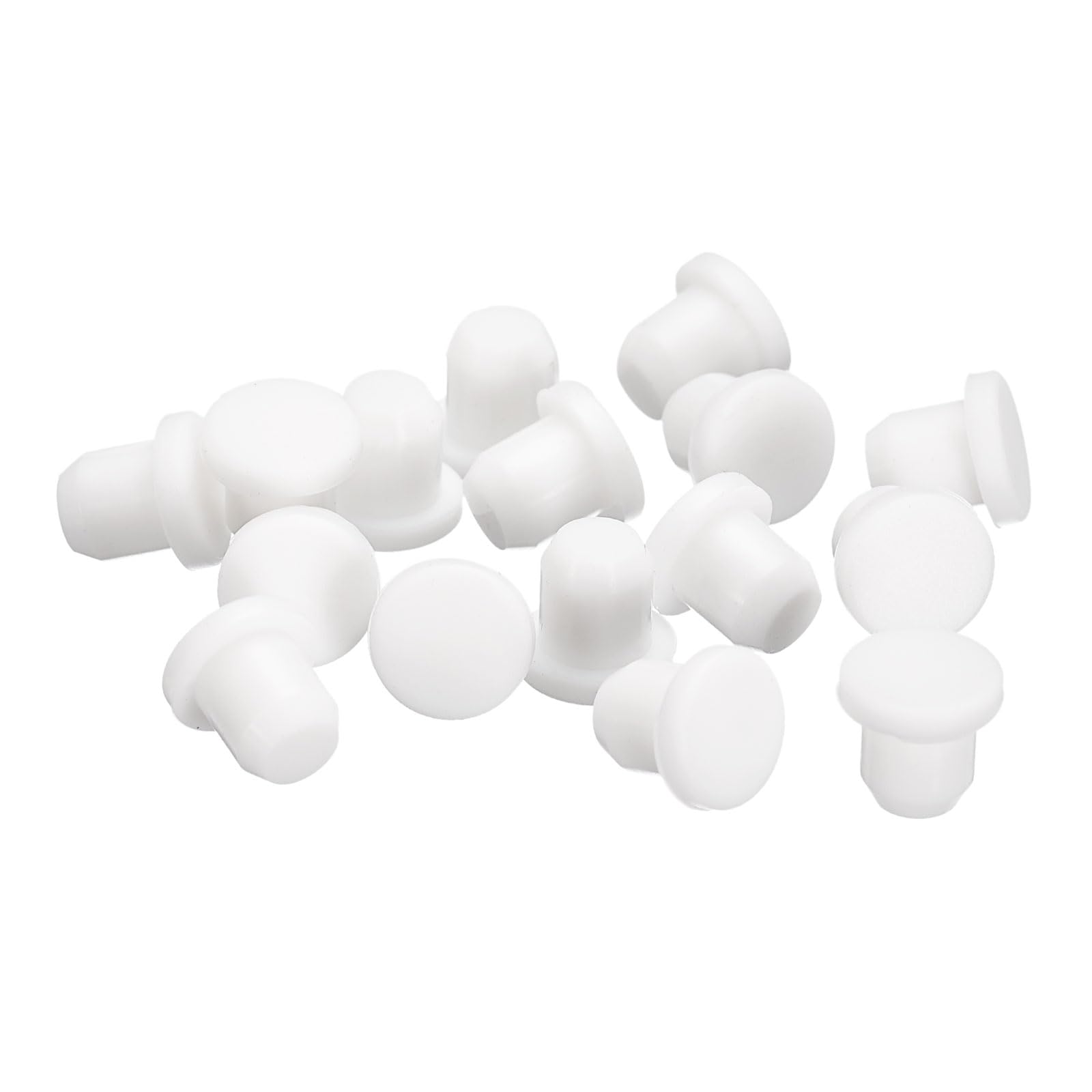 uxcell 16 Pieces White Rubber Stopper, 7.5mm Plug Holes for 7-7.3mm/0.28-0.29" Hole