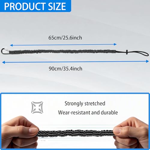 MOODKEY 2PCS Tool Lanyards, Safety Lanyards with Carabiner for Fall Protection and Safe Working at Height,Tree Work,Industrial Construction,Dock