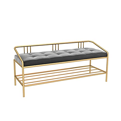 Banc à chaussures architectural avec cadre en métal pour entrée moderne