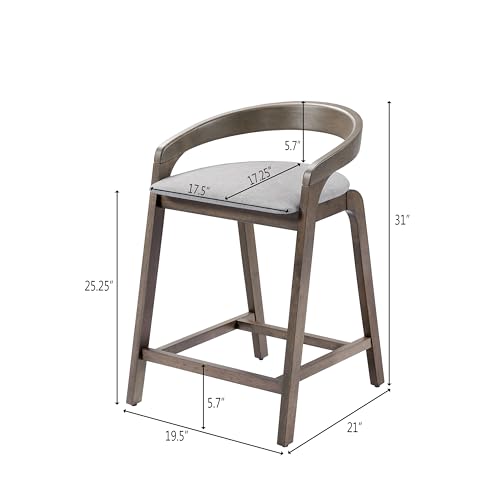Merax Butaco Rubberwood 25.25 pulg con Reposapiés Set de 2 Diseño Moderno miniatura 2