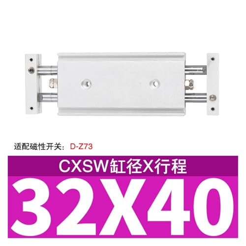 Vérin pneumatique double coulisse à grande poussée 32mm - 3