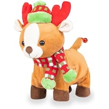Cuddle Barn - Rock & Roll Rider | Animated Walking Dancing Singing Christmas Holiday Reindeer Sings Sleigh Ride, 10 Inches