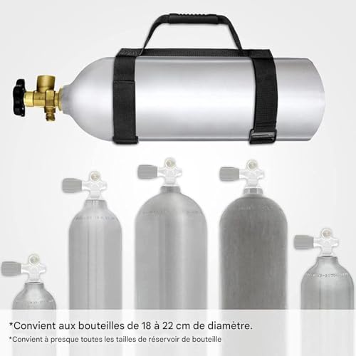 Soporte de cilindro de aire y correa ajustable para botellas pesadas de buceo y ocio 7