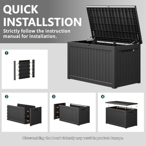 Image of Outdoor Storage Box Waterproof, 280 Gallon Deck Box for Patio Storage