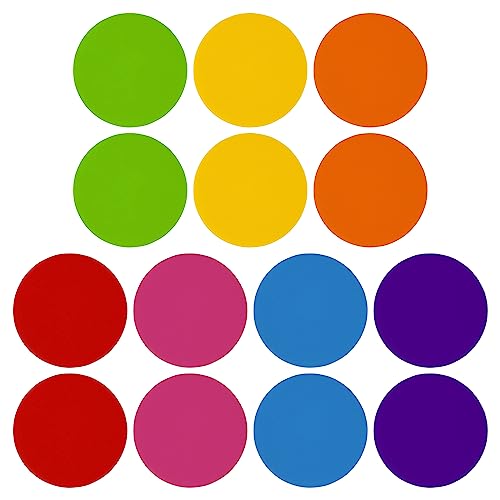PATIKIL 11.4" Round Floor Sticker, 14 Pack Floor Spot Marker Self Adhesive Waterproof Vinyl Line Up Sign Decorative Stickers for Classroom, 7 Color